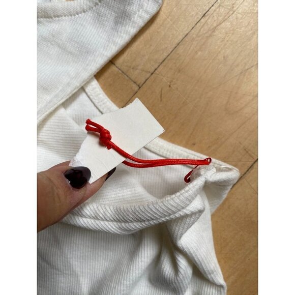 Open edit BNWT womens white racerback bodysuit sz small sleeveles - Picture 3 of 5